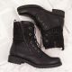 14. Jezzi W JEZ254A Arbeitsstiefel mit Schnürung und Reißverschluss, schwarz