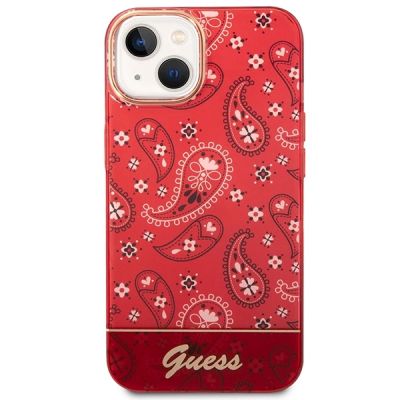 3. Guess GUHCP14SHGBNHR iPhone 14 6,1" rot/rotes Hardcase Bandana Paisley