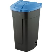CURVER ABFALLBEHÄLTER SCHWARZ 110L... / BLAUER DECKEL