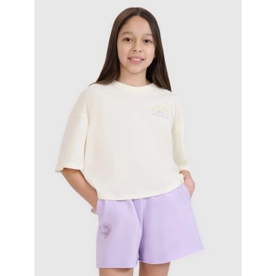 Oversize-Crop-Top-T-Shirt mit Aufdruck für Mädchen 4F 4FJWSS25TTSHF1868-11S