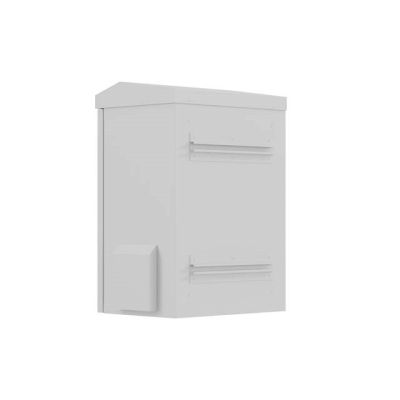 15. Wandregalschrank 10" HERMETISCH IP55 WAND-/STANGENMONTAGE 340X250X500 GRAU LANBERG (MONTIERT)