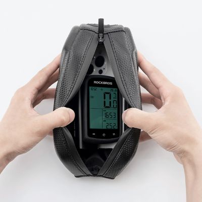 5. Rockbros Fahrradtasche, starr, Rahmen, Oberrohr, 1,4 l, Schwarz
