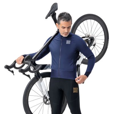 3. Rockbros YDWT014 Winter-Fleece-Doppellagige Radjacke Größe XXL - Blau