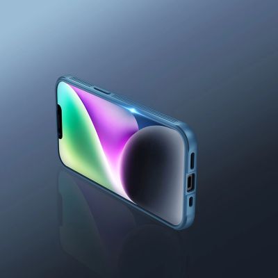 11. Nillkin CamShield Pro Hülle iPhone 14 Plus Gepanzerte Abdeckung Kameraschutz Blau