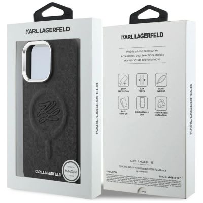 8. Karl Lagerfeld MagSafe Hülle mit geprägten Initialen für Samsung Galaxy S26 – Schwarz