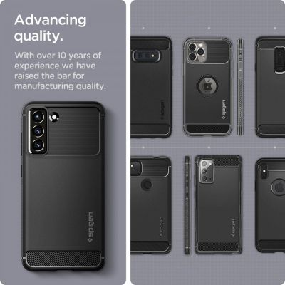 12. Spigen Rugged Armor Hülle für Samsung Galaxy S21 FE – Mattschwarz