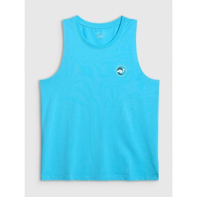 5. Ärmelloses Herren-T-Shirt mit Aufdruck, reguläre Passform, 4F 4FRSS26TSLEM366-10S