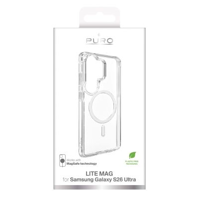 2. Puro LITE MAG Schutzhülle für Samsung Galaxy S26 Ultra, kompatibel mit MagSafe – Transparent