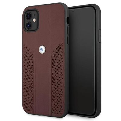 BMW Curve Perforate Lederhülle für iPhone 11 / Xr – Rot