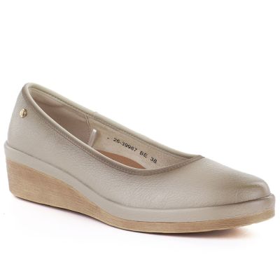 Beige Keilschuhe für Damen, Modell Vinceza 39987