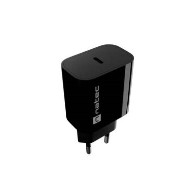 NATEC RIBERA 1X USB-C 20W SCHWARZES WANDLADEGERÄT