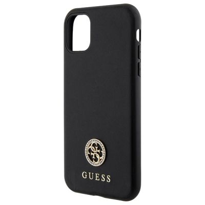 6. Guess Strass Metall Logo iPhone 11 / Xr 6.1" Hülle - Schwarz