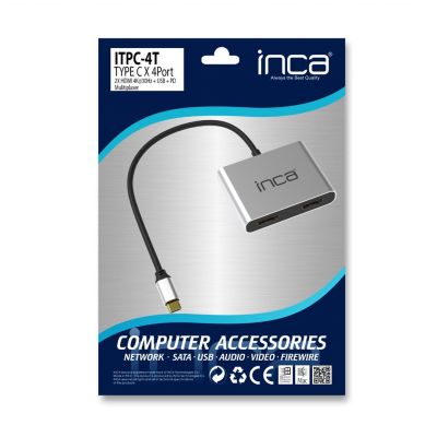8. Inca ITPC-4T USB 3.2 Gen 1 (3.1 Gen 1) Typ-C Aluminium-Hubs und -Hubs