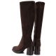 5. Damenstiefel aus braunem Veloursleder mit Absatz Potocki SZ12849