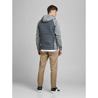 8. Jack&Jones JJEMULTI Steppjacke 12182242 Grau melang/Eingesetzter Saum