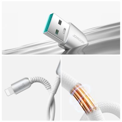 8. Joyroom S-A51 Cutting-Edge Series 3A USB-A - Lightning Kabel 1,2m - hellgrau