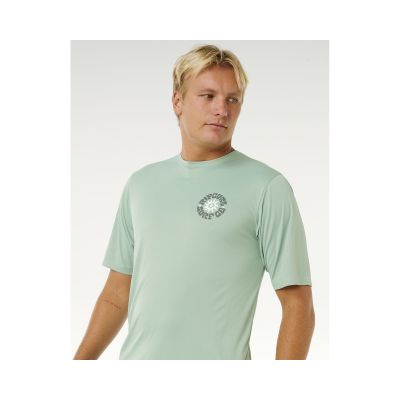 6. Herren Lycra RIP CURL Pacific Rinse Surflite UPF Kurzarmhemd grün