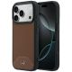 Mercedes Leder-Holzoptik- und Curve MagSafe-Hülle für iPhone 17 Pro Max – Braun