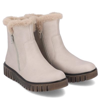 13. Damen-Stiefeletten mit Fellfutter, beige, Rieker Y3481-60