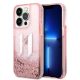 Karl Lagerfeld KLHCP14XLBKLCP iPhone 14 Pro Max 6.7" pink / rosa Hardcase Liquid Glitter Big KL