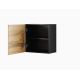 2. VIGO quadratische Vitrine 50/50/30 schwarz/wotan Eiche