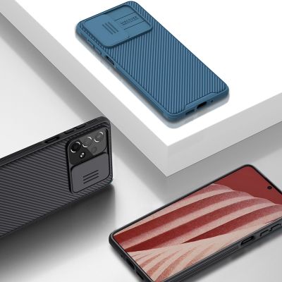 7. Nillkin CamShield Pro Case Gepanzerte Gehäuseabdeckung Kameraschutz für Samsung Galaxy A73 Schwarz