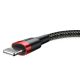 3. Baseus Cafule USB-A / Lightning 2.4A QC 3.0 Kabel 1 m - Schwarz und Rot