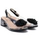 4. Transparente schwarze Sandalen mit Zierabsatz D&A MR62-9100