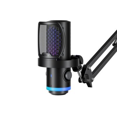 BOYA CastMic G40B Kabelgebundenes USB-C-Gaming-Mikrofon mit Mikrofonarm – Schwarz