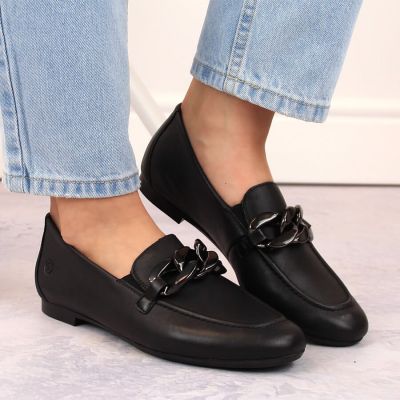 20. Bequeme Lederschuhe mit Kette Remonte W RKR645 schwarz