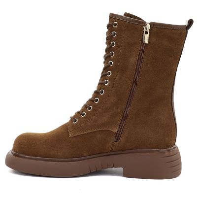3. Damen-Ankle-Boots aus Leder, Wildleder, Kamel, Big Star UU274611