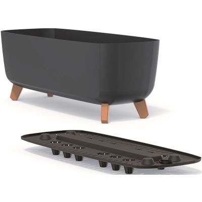 17. Blumentopf „Gracia Case“, 39 x 19,5 cm, Anthrazit