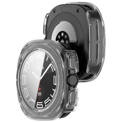9. Tech-Protect Schutzhülle (2er-Pack) für Samsung Galaxy Watch Ultra 47 mm – Transparent Matt Schwarz