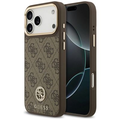 Guess 4G Strass Logo MagSafe Case für iPhone 17 Pro Max - Braun