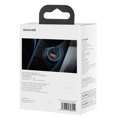 18. Baseus Golden Contactor Max schnelles Autoladegerät USB + USB Typ C 60 W Quick Charge blau (CGJM000103)
