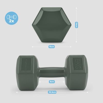 10. Hantelset für das Training, 2 x 5 kg Spokey MONSTER