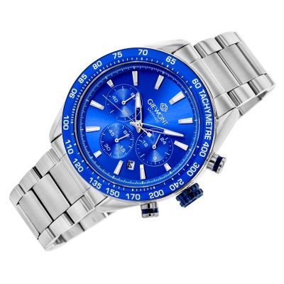 3. Giewont Herrenuhr Chronograph Saphir Silber Blau GW9580-B3