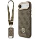 Guess 4G Strass Logo & Big Strap Metal Buttons MagSafe Case für iPhone Air - Braun
