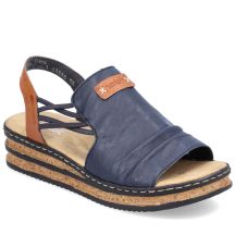 Bequeme Damen-Keilsandalen, blau, Rieker 62962-14