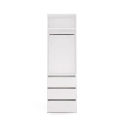 13. Modularer Kleiderschrank OPENO SET 260/200 WEISS – Schubladen, Kleiderstangen und Regalböden, groß, fürs Schlafzimmer