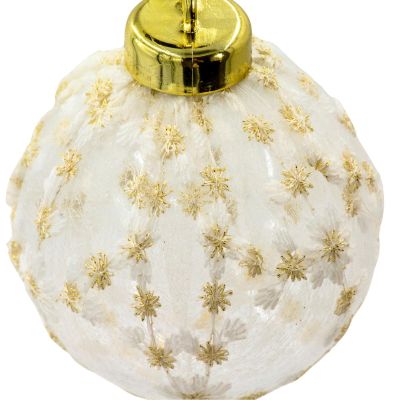 2. SICHERER KUNSTSTOFFKUGEL 8 CM SPITZENVERZIERUNG GLITZERSTERN