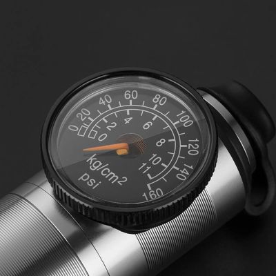 3. Rockbros HQ-67A-L03 Fahrradpumpe mit Manometer – Silber