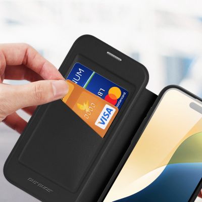 8. Dux Ducis Skin X Pro Hülle für iPhone 16 mit MagSafe und Klappe – Schwarz