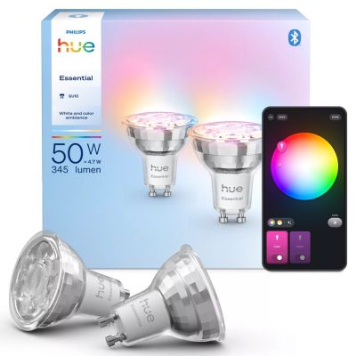 3. Philips Hue White and Color Ambiance Essential GU10 – Intelligenter Spot – 345 lm – 4,7 W – 2 Stück