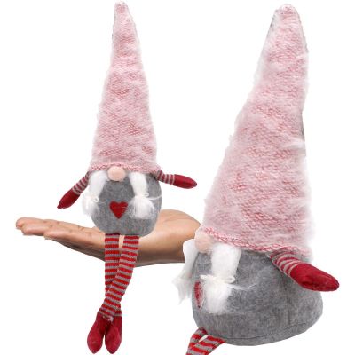 Frau Gnome mit flauschigem Hut, 45 + 36 cm