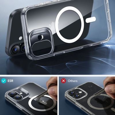 5. ESR Classic Hybrid Halolock MagSafe Hülle + gehärtetes Glas für iPhone 16 – transparent