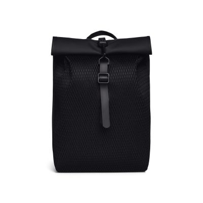 5. Rains Rolltop Rusksack Mesh Mini Schwarz W3 Rucksack 13350 01