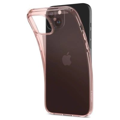 9. Spigen Crystal Flex Hülle für iPhone 15 Plus – rosa und transparent