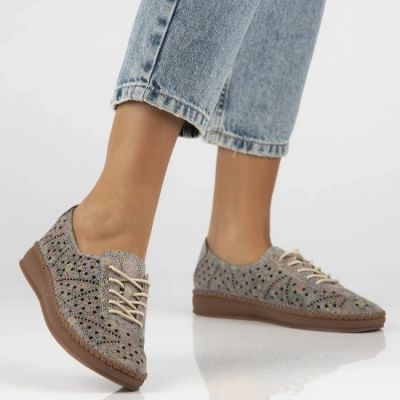 6. Damen-Lederschuhe mit durchbrochenem Muster, mehrfarbig, Filippo DP6830