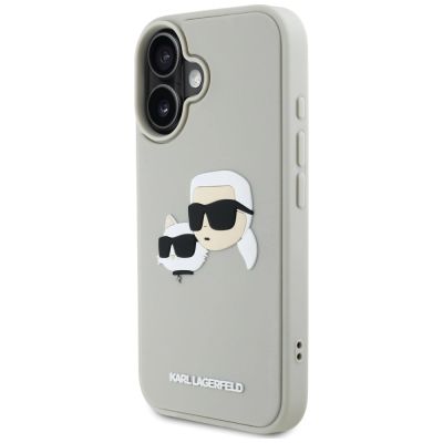 9. Karl Lagerfeld HC 3D Rubber Double Heads iPhone 16 Hülle - Beige